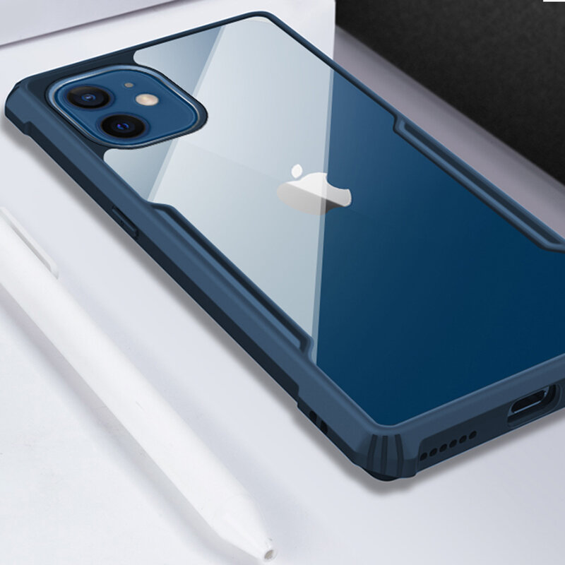 Husa iPhone 12 mini Mobster Up Fusion  Transparenta - Albastru