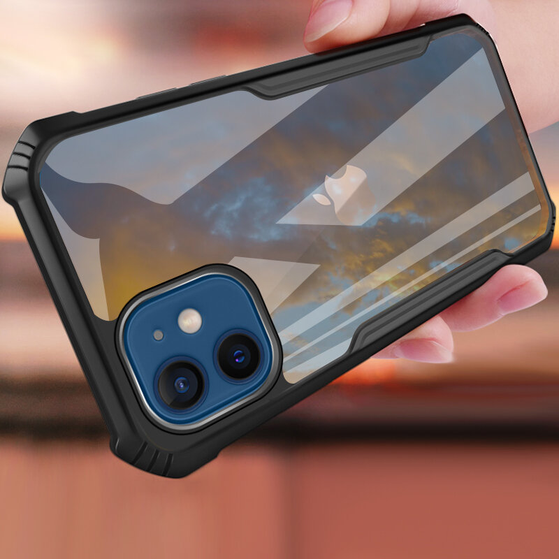 Husa iPhone 12 mini Mobster Up Fusion  Transparenta - Negru