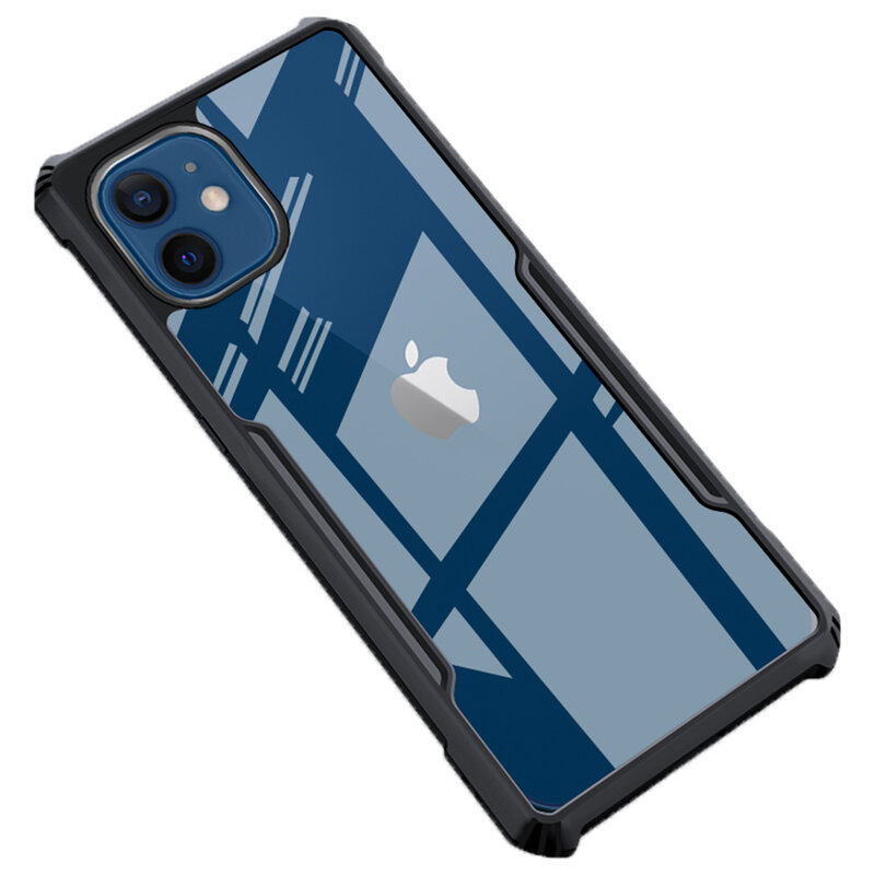 Husa iPhone 12 mini Mobster Up Fusion  Transparenta - Negru