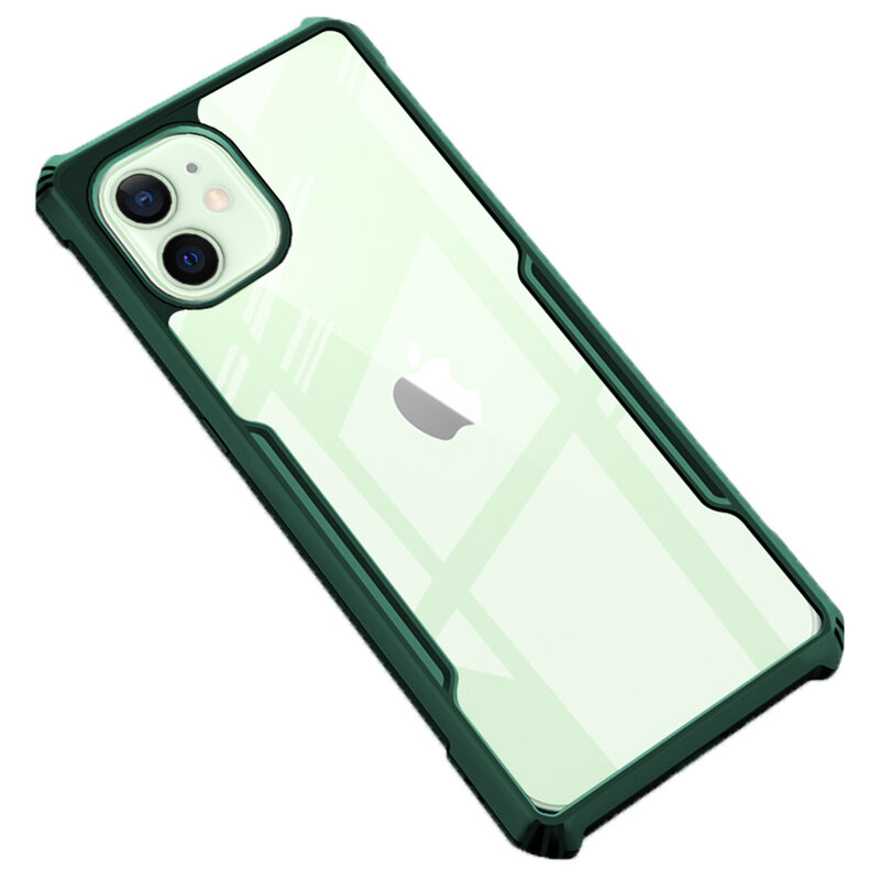 Husa iPhone 12 mini Mobster Up Fusion  Transparenta - Verde