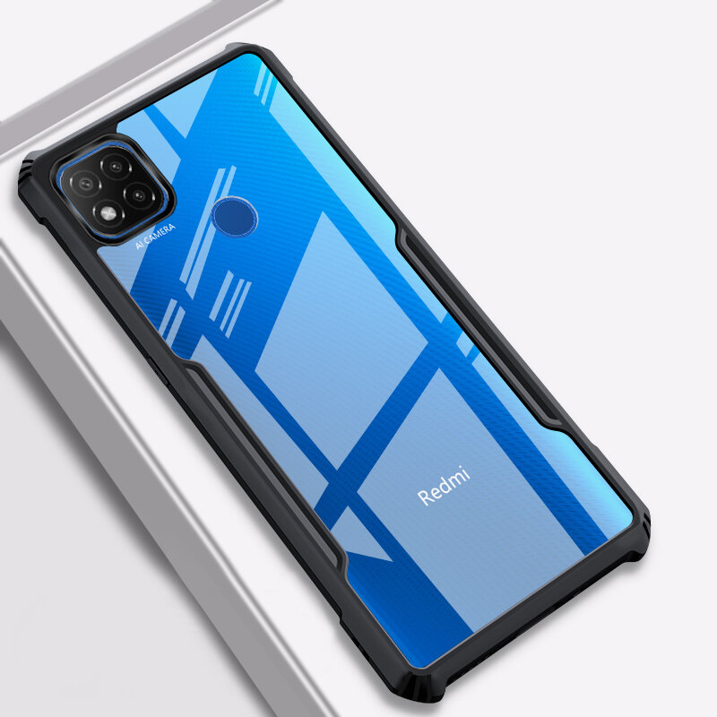 Husa Xiaomi Redmi 9C NFC Mobster Up Fusion  Transparenta - Negru