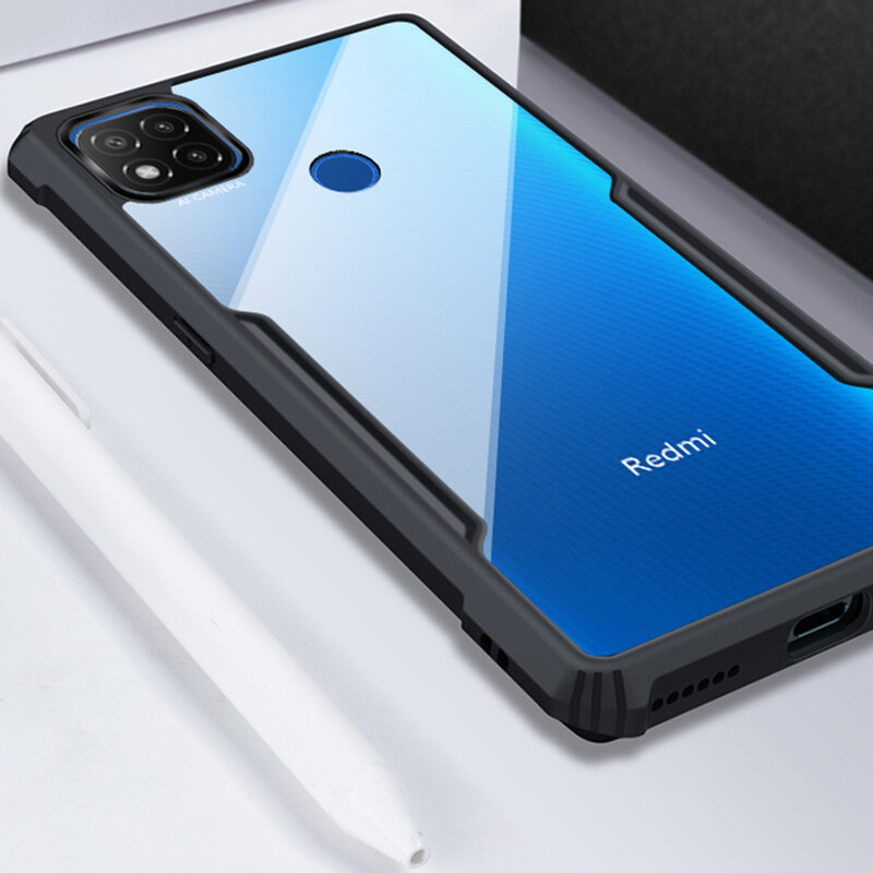 Husa Xiaomi Redmi 9C NFC Mobster Up Fusion  Transparenta - Negru