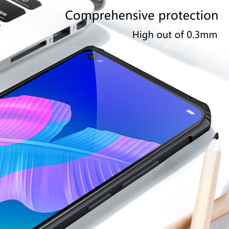 Husa Huawei P40 Lite E Mobster Up Fusion  Transparenta - Negru