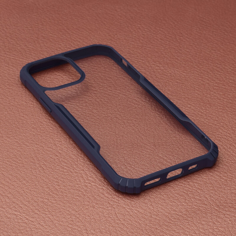Husa iPhone 12 Blade Acrylic Transparenta - Albastru