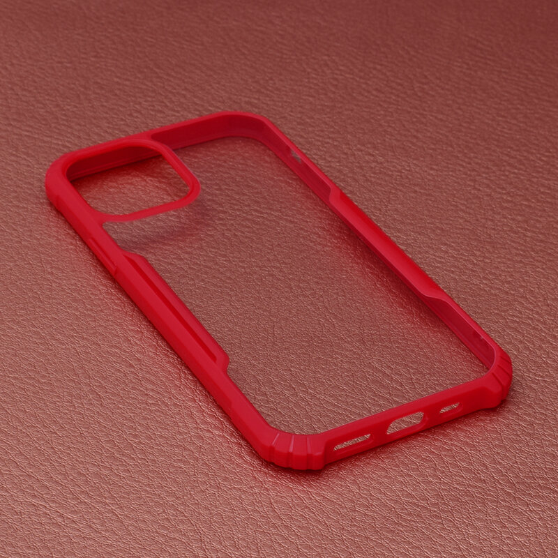 Husa iPhone 12 Pro Blade Acrylic Transparenta - Rosu