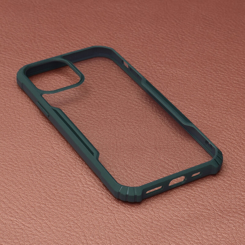 Husa iPhone 12 Blade Acrylic Transparenta - Verde