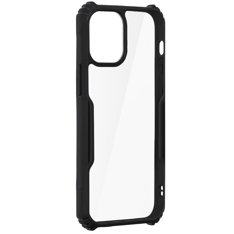 Husa iPhone 12 mini Blade Acrylic Transparenta - Negru