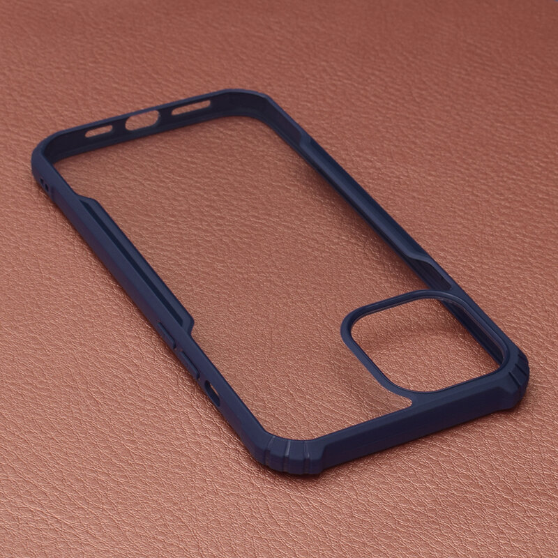 Husa iPhone 12 Pro Max Blade Acrylic Transparenta - Albastru