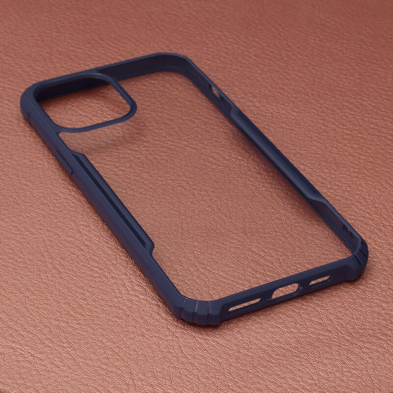 Husa iPhone 12 Pro Max Blade Acrylic Transparenta - Albastru