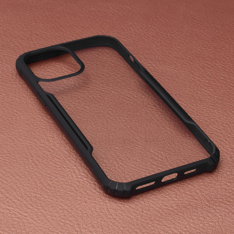 Husa iPhone 12 Pro Max Blade Acrylic Transparenta - Negru