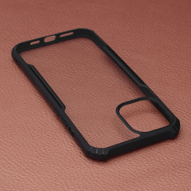 Husa iPhone 12 Pro Max Blade Acrylic Transparenta - Negru