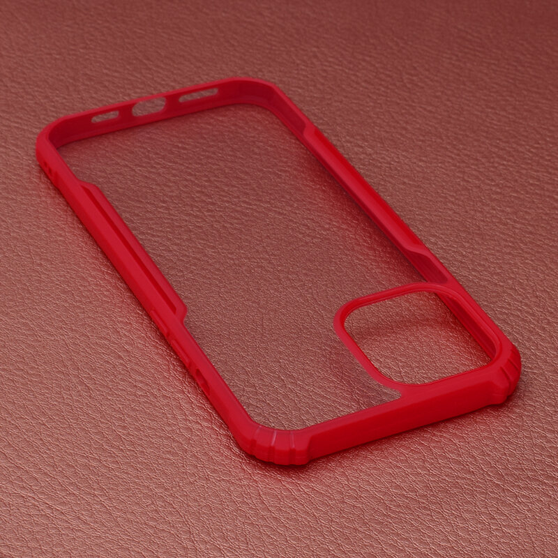 Husa iPhone 12 Pro Max Blade Acrylic Transparenta - Rosu