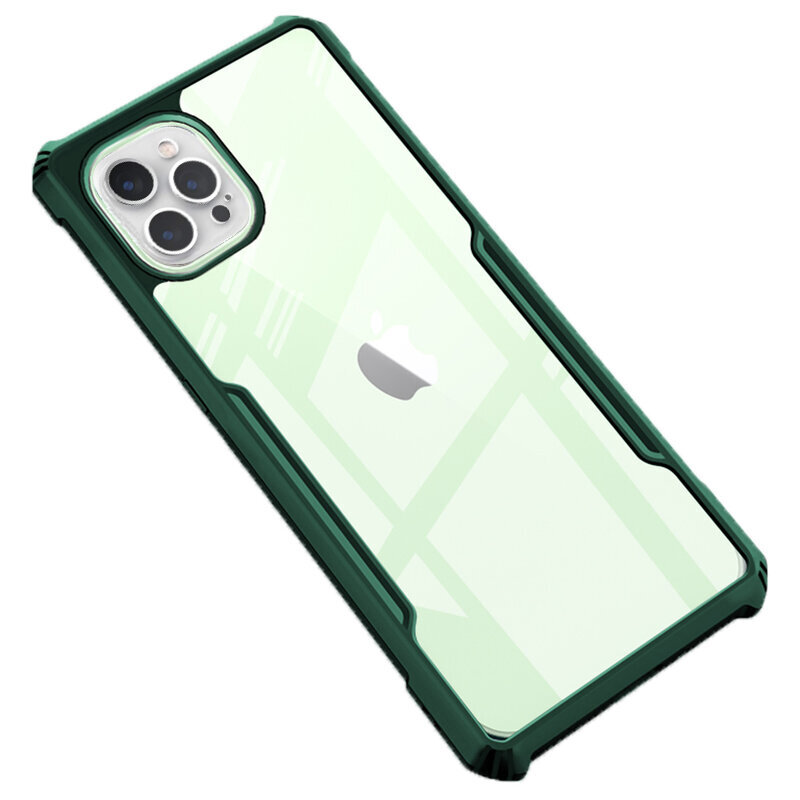 Husa iPhone 12 Pro Mobster Up Fusion  Transparenta - Verde