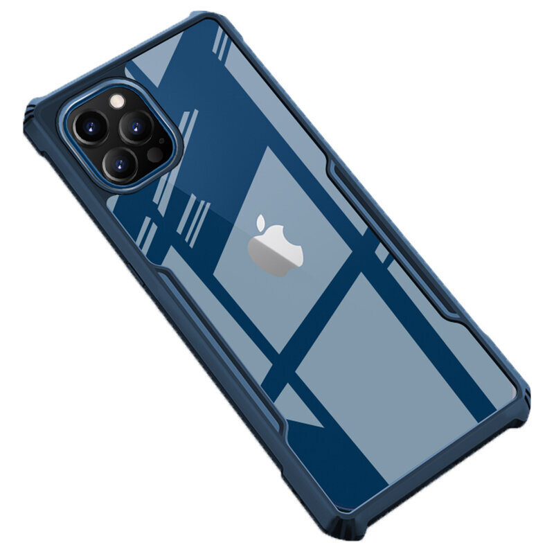 Husa iPhone 12 Pro Max Mobster Up Fusion  Transparenta - Albastru