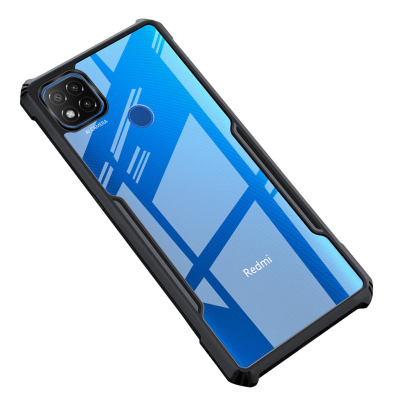 Husa Xiaomi Redmi 9C NFC Mobster Up Fusion  Transparenta - Negru