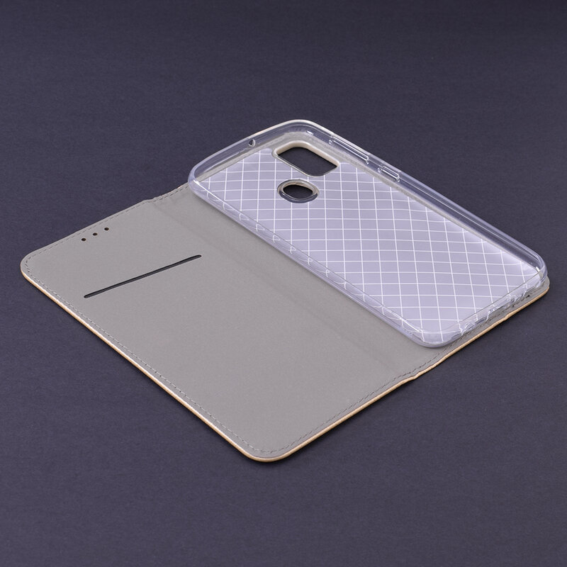 Husa Smart Book Samsung Galaxy M30s Flip - Auriu