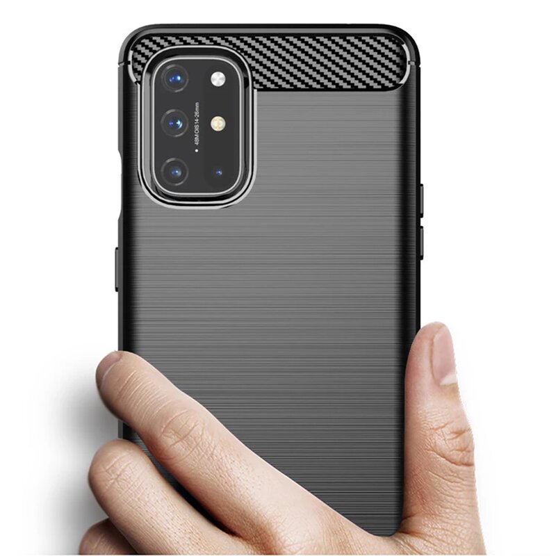 Husa OnePlus 8T Techsuit Carbon Silicone, negru