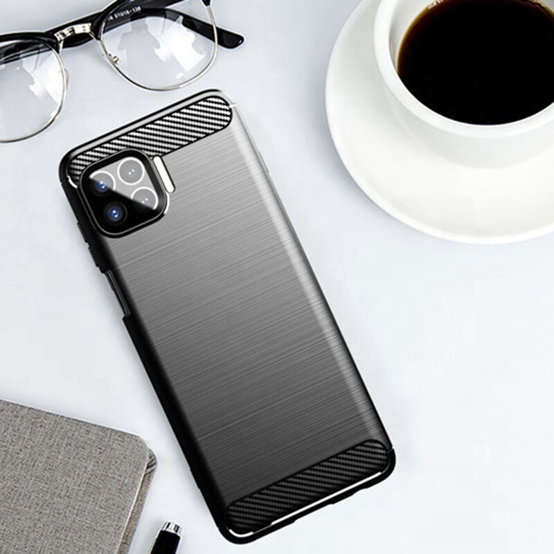 Husa Motorola Moto G 5G Plus Techsuit Carbon Silicone, negru