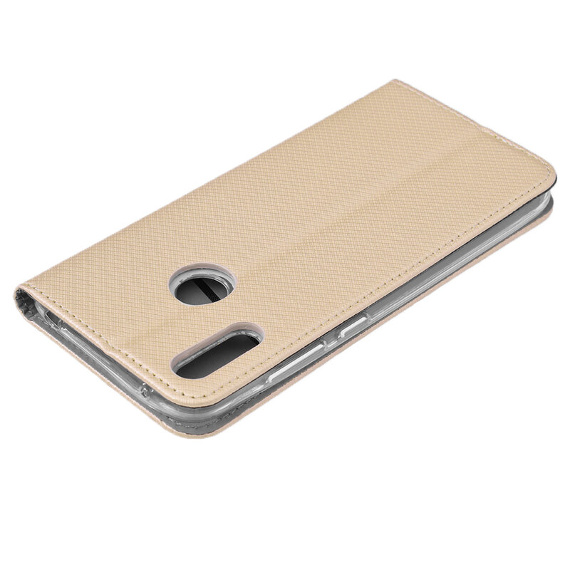 Husa Smart Book Huawei Y7 2019 Flip Auriu