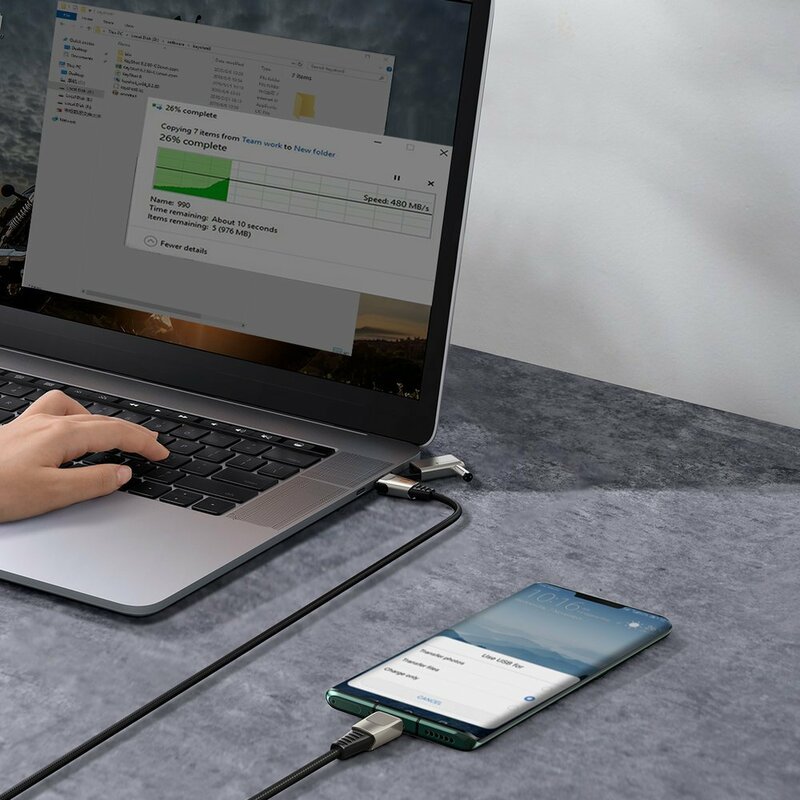 Cablu De Date Laptop Asus, Toshiba, Lenovo Type C/C+DC Baseus 100W 5A 2m - CA1T2-A01 - Negru