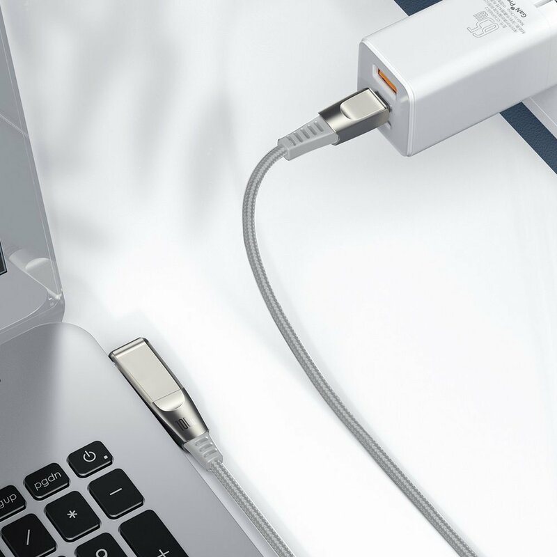 Cablu De Date Laptop Asus, Toshiba, Lenovo Type C/C+DC Baseus 100W 5A 2m - CA1T2-A0G - Gri