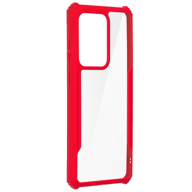 Husa Samsung Galaxy S20 Ultra 5G Blade Acrylic Transparenta - Rosu