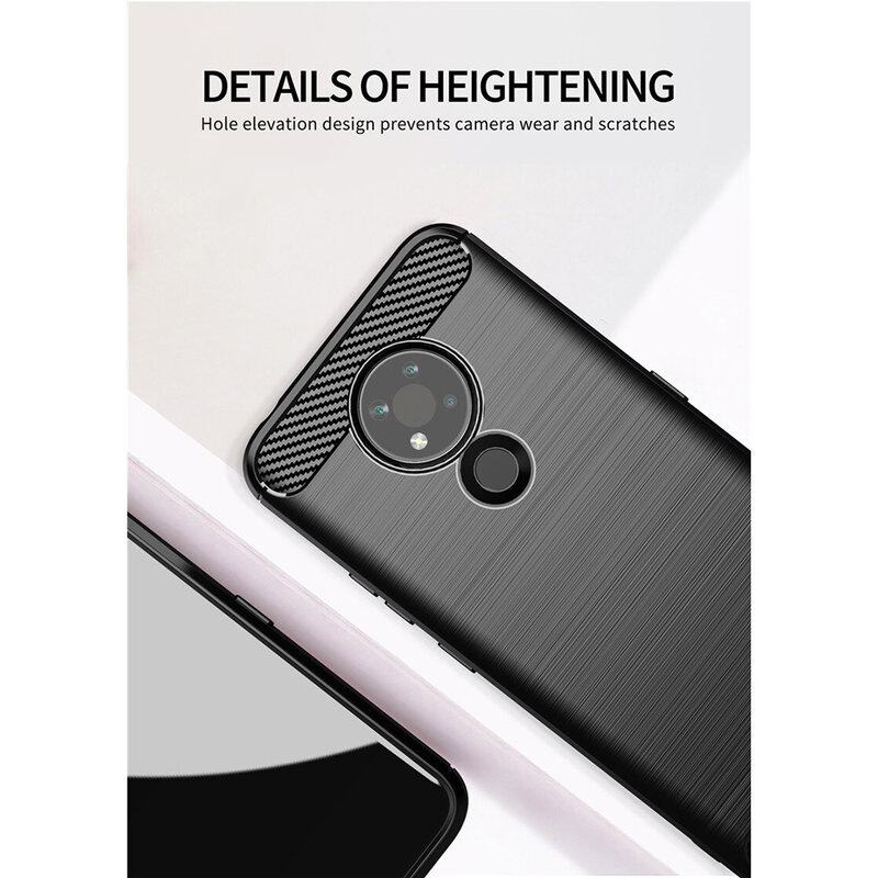 Husa Nokia 3.4 Techsuit Carbon Silicone, negru