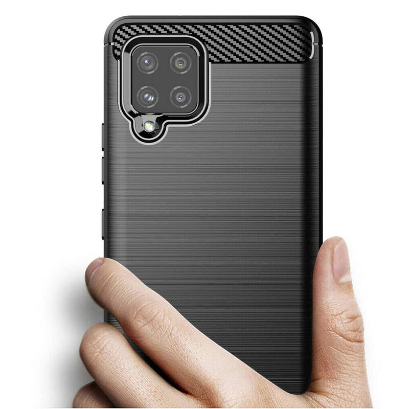 Husa Samsung Galaxy A42 5G Techsuit Carbon Silicone, negru