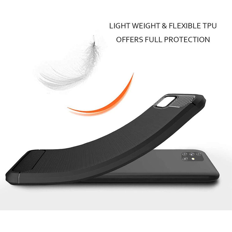Husa Samsung Galaxy M51 Techsuit Carbon Silicone, negru