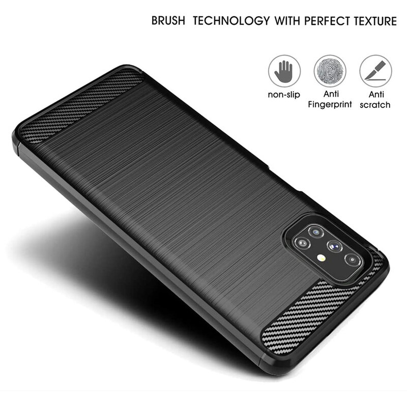 Husa Samsung Galaxy M51 Techsuit Carbon Silicone, negru
