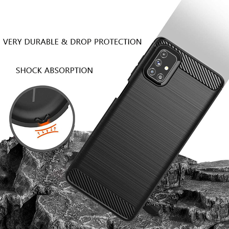 Husa Samsung Galaxy M51 Techsuit Carbon Silicone, negru