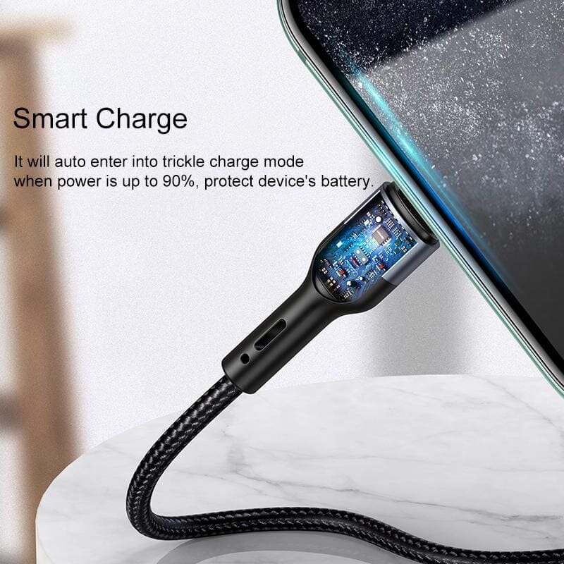 Cablu date Lightning incarcare rapida Usams U55, 2A, 1m, negru