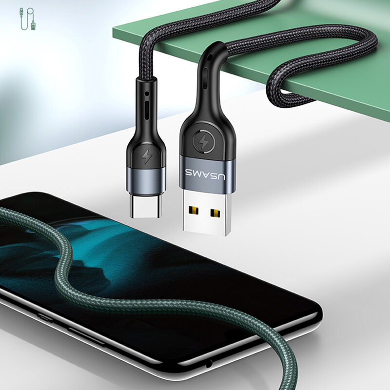 Cablu date Type-C incarcare rapida Usams U55, 2A, 1m, negru