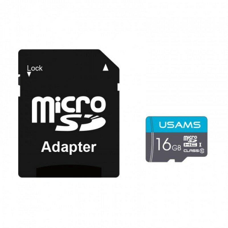 Card de memorie Micro SDHC Clasa 10 + adaptor Usams 16GB, US-ZB117