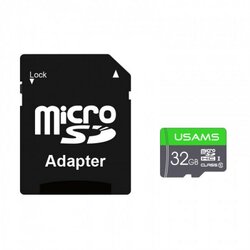 Card De Memorie Micro SDHC Clasa 10 + Adaptor USAMS 32GB - US-ZB118