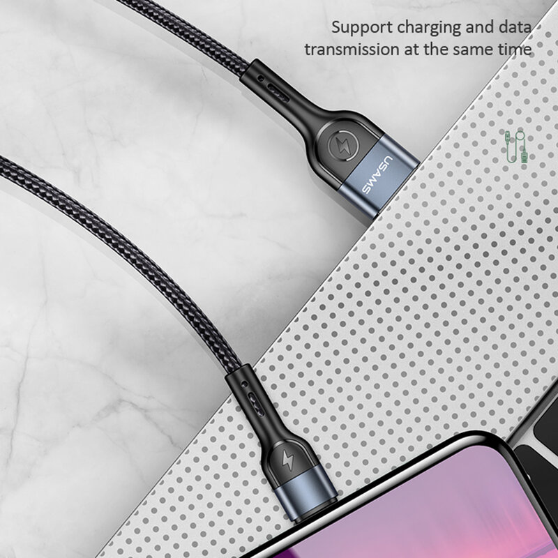 Cablu date Micro-USB Usams U55, incarcare rapida, 2A, 1m, negru