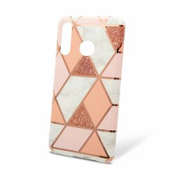 Husa Huawei P30 Lite 2020 Mobster Laser Marble Shockproof TPU - Roz