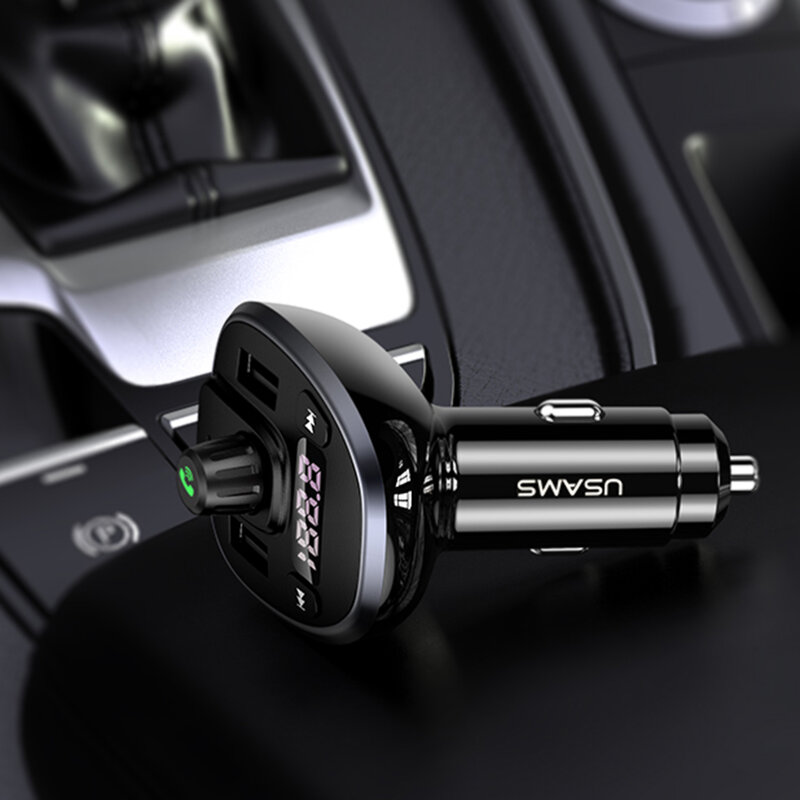 Incarcator auto 2x USB Usams C21, modulator FM, US-CC115