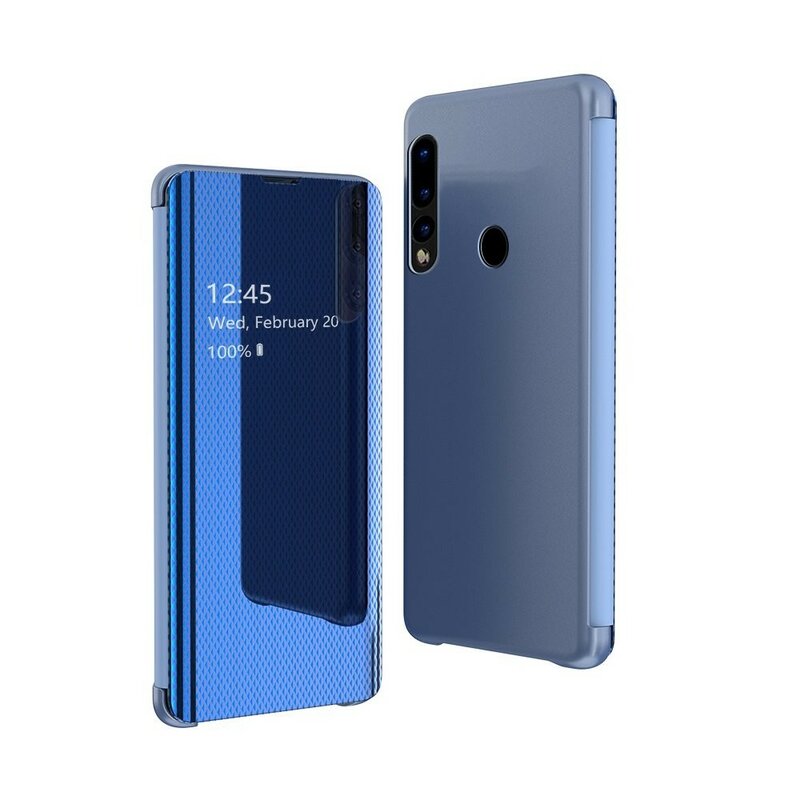 Husa Huawei P30 Lite Flip Grid View Cover - Blue