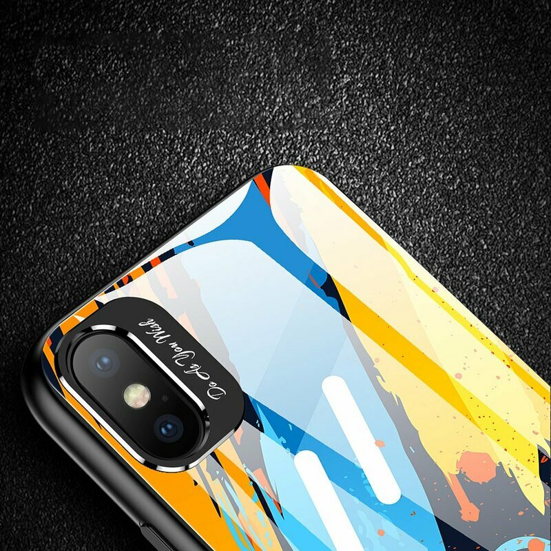 Husa iPhone XS Max Multicolora Din Sticla Securizata - Model 5