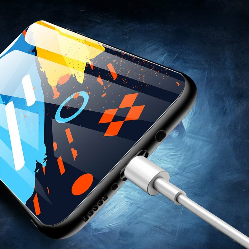 Husa iPhone XS Max Multicolora Din Sticla Securizata - Model 5
