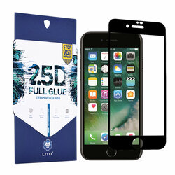 Folie Sticla iPhone 6 / 6S Lito 2.5D Full Glue Full Cover Cu Rama - Negru