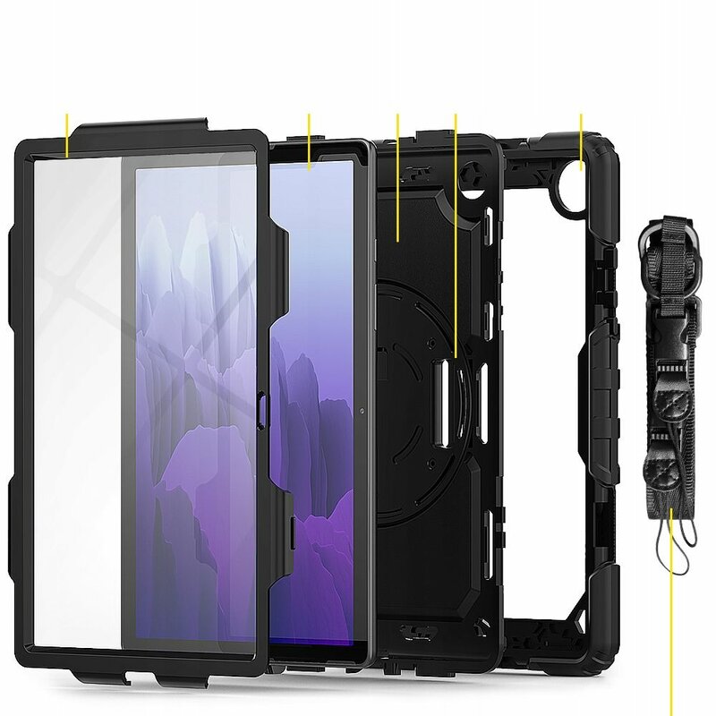 [Pachet 360°] Husa Samsung Galaxy Tab A7 10.4 2020 T500/T505 Tech-Protect Solid360 + Folie Ecran - Negru