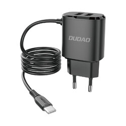 Incarcator Priza 2x USB Cu Cablu Type-C Dudao A2 Pro 2.4A 5V - Negru