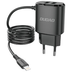 Incarcator Priza 2x USB Cu Cablu Lightning Dudao A2 Pro 2.4A 5V - Negru