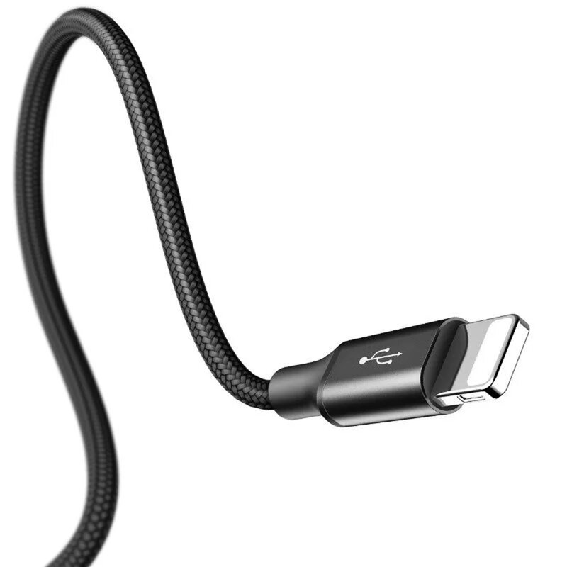 Cablu De Date 3in1 Micro-USB, 2x Lightning Baseus 3A 1.2m - CAMLL-SU01 - Negru