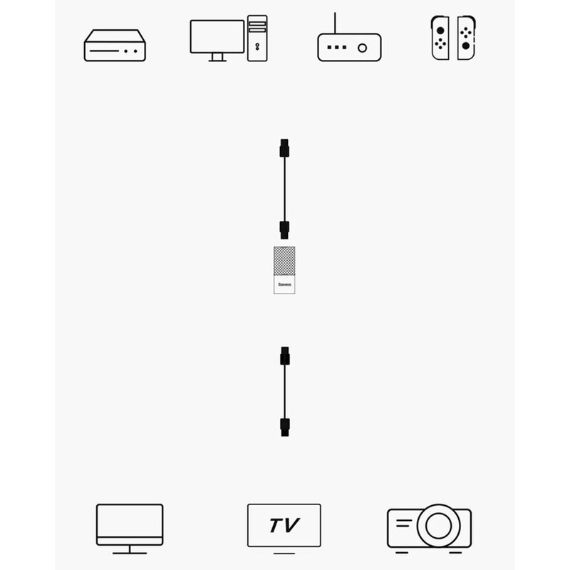 Adaptor Prelungitor Repeater HDMI/ HDMI Baseus 4K@60Hz - CAFDQ-0G - Negru