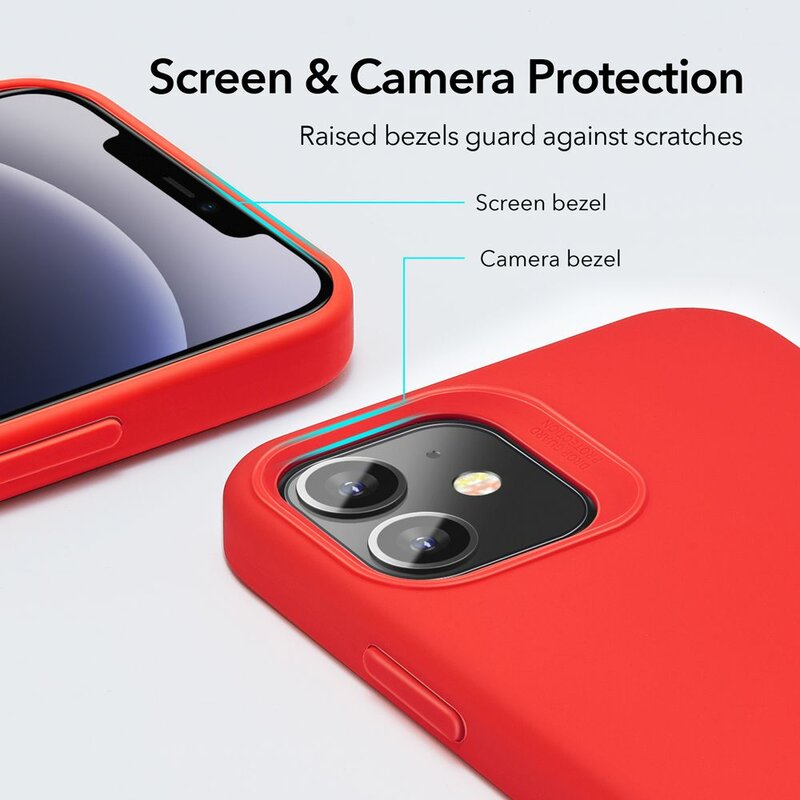 Husa iPhone 12 mini ESR Cloud Flexibila Din Silicon Si Microfibra - Rosu