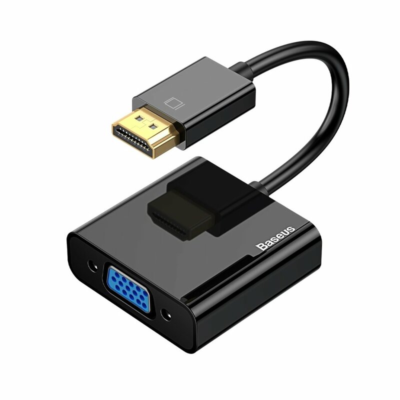 Adaptor HDMI La VGA Cu Micro-USB, AUX Audio 3.5mm Baseus - CAHUB-AH01 - Negru