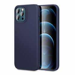 Husa iPhone 12 Pro Max ESR Cloud Flexibila Din Silicon Si Microfibra - Bleumarin